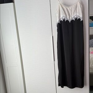 SHEIN Black and White Lace Slip Dress
